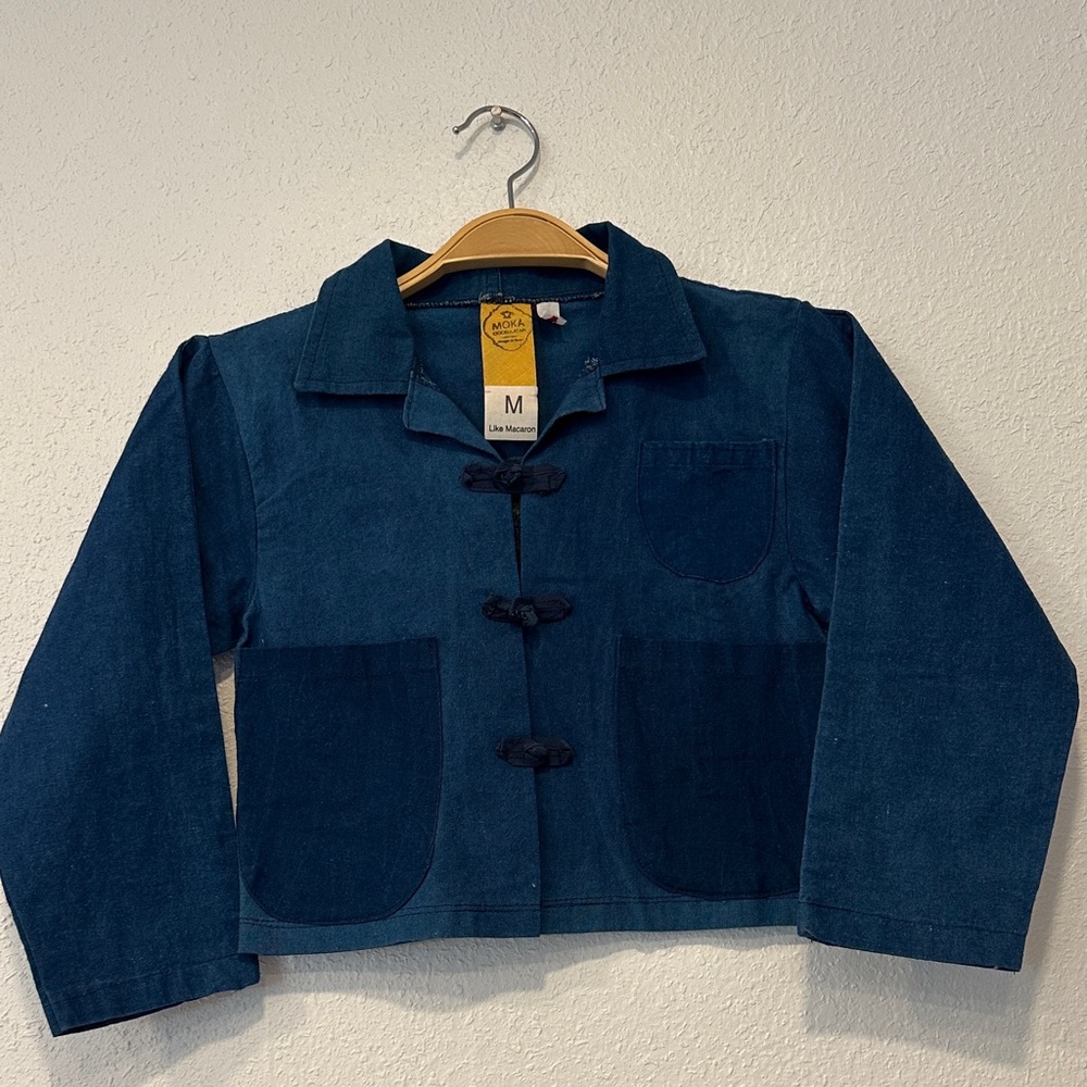 4T Kids Navy Blue Jean Jacket - Toggle Front